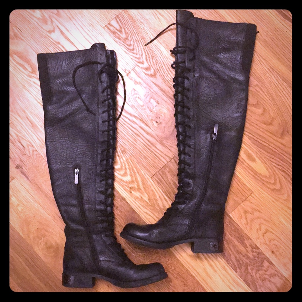 Over Knee Lace Up Circus Sam Edelman Combat Boots
